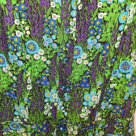 Anna Sui Shorts Romper 2010 Collection Floral Silk Linen Petal Collar USA Size 4 - Picture 10 of 14